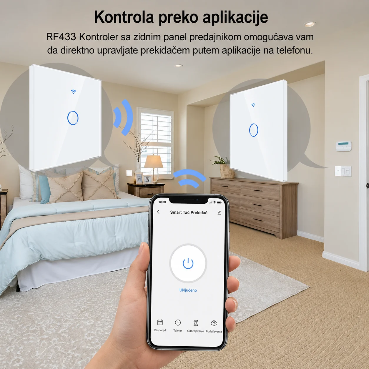 Smart Pametni Wi-Fi Tač Prekidač RF 433MHz - Slika 12