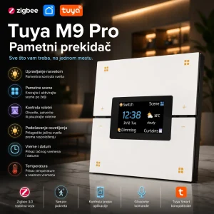 Tuya M9 Pro Zigbee Pametni Prekidač sa LCD Ekranom + Zigbee Gejtvej